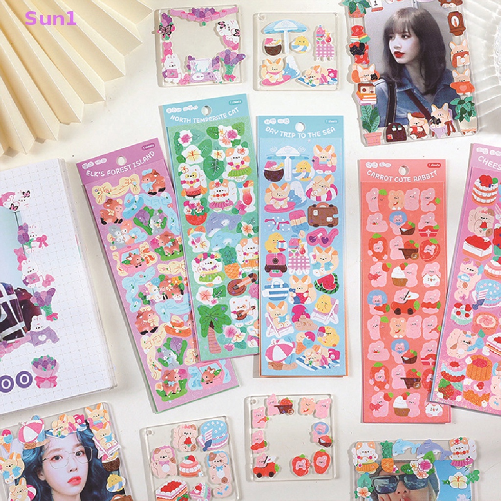 1 Tấm Hình Dán Mèo Dễ Thương Trang Trí Sổ Tay DIY Sun1 >