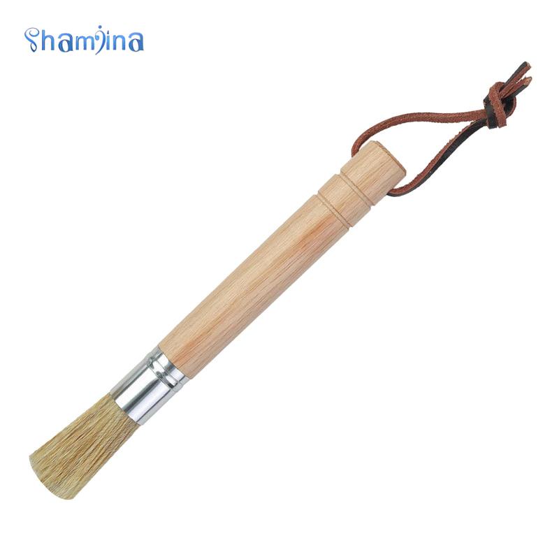 Shamjina Chổi quét bột cà phê tay cầm gỗ chuyên nghiệp cho máy xay cà phê