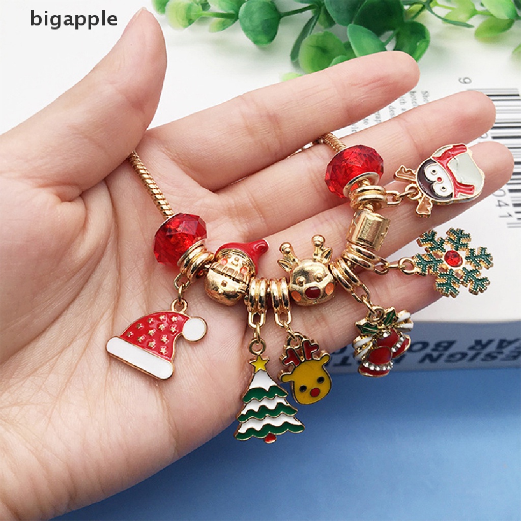 1 Set Hạt Charm Phong Cách Giáng Sinh Dùng Để Làm Trang Sức Thủ Công