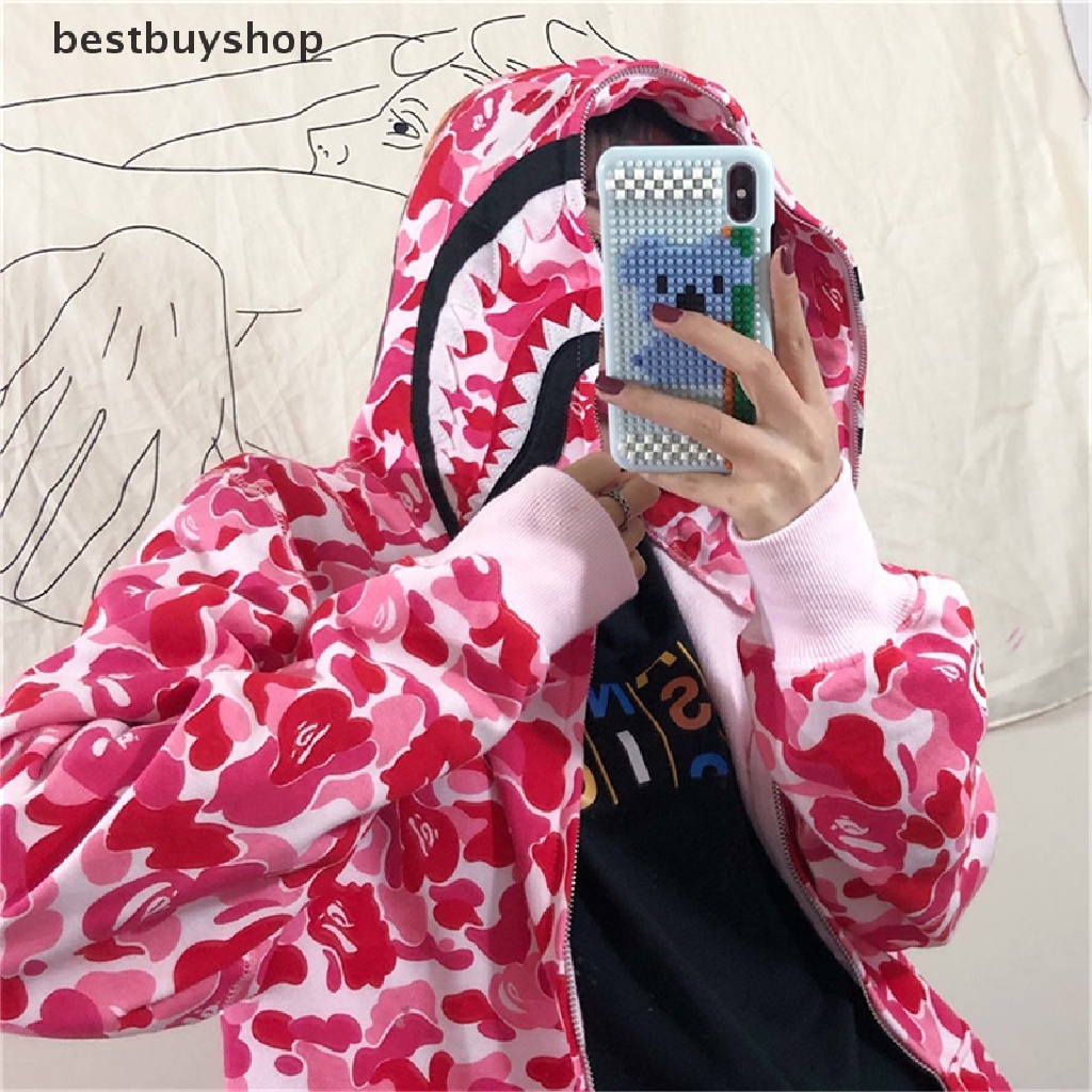 Bestbuy Mua Sắm Áo Hoodie Sweatshirt Dáng Rộng Có Khóa Kéo Họa Tiết Rằn Ri Phong Cách Hip Hop Trẻ Trung Cho Cặp Đôi Yh