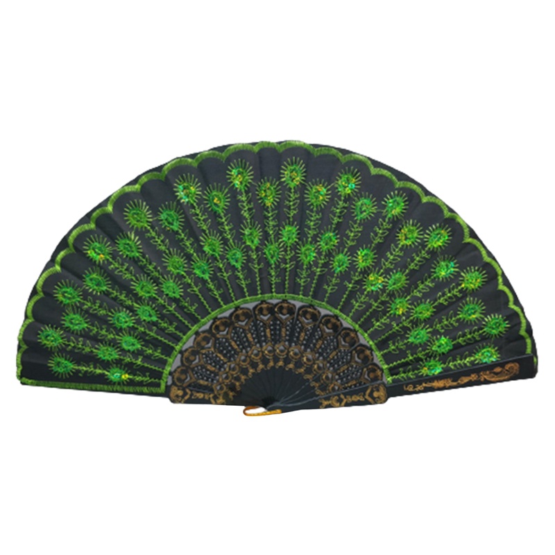 Quạt Thêu Họa Tiết Đính Kim Sa Nhiều Màu Sắc Đơn Giản Thời Trang Năm 2023