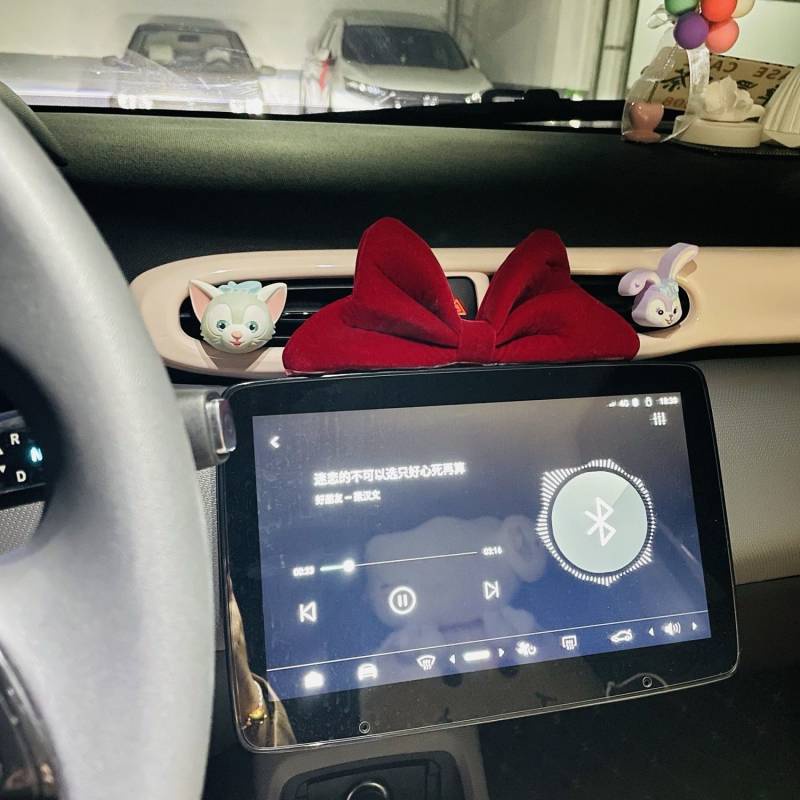 Xiaohongshu Chery Small Ant Screen BMW Mini Dashboard Bow Interior Decoration Decoration Sequins OLTH