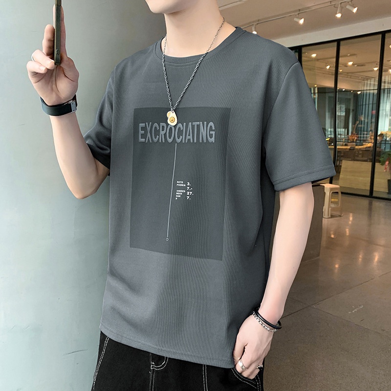 Áo Thun Tay Ngắn Dáng Rộng Phong Cách Thời Trang Hàn Quốc Cho Nam Giới