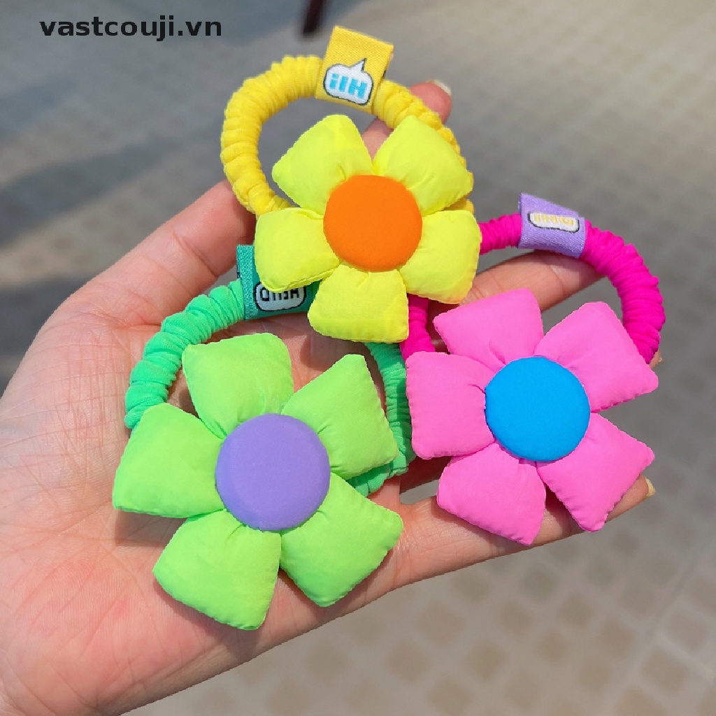 Dây Cột Tóc Co Giãn In Họa Tiết Hoa Nhiều Màu Sắc Cho Nữ