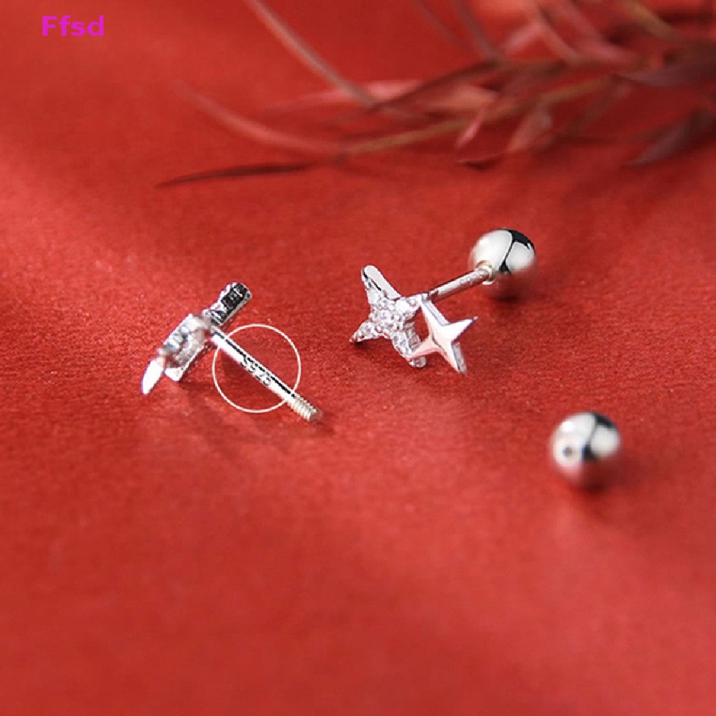 1 Đôi Khuyên Tai Đính Đá Zircon Hình Ngôi Sao Thời Trang Cho Nữ