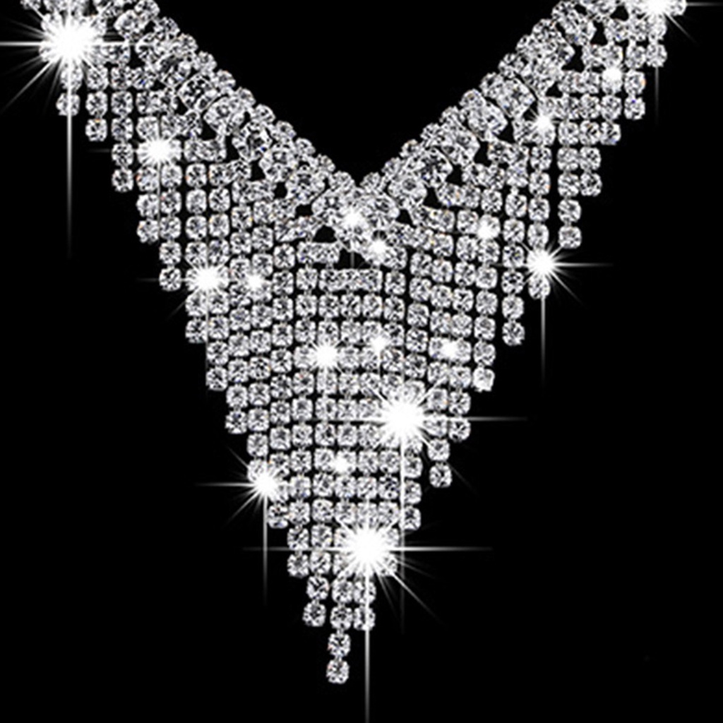 Bộ Vòng cổ Và Bông Tai LK-1 Đính Đá Thời Trang Sang Trọng LK-1