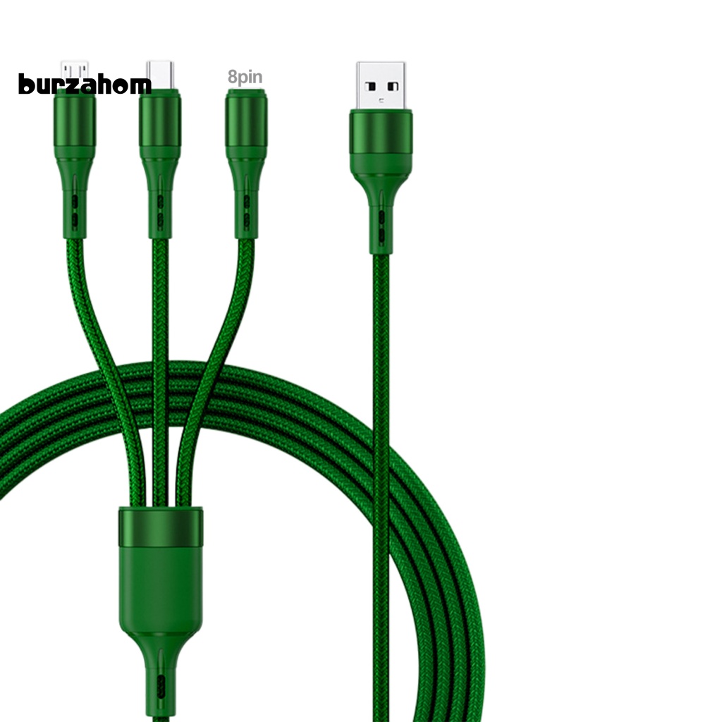 Cáp Sạc USB Bện Dây 3 Trong 1 Đa Năng Cho Điện Thoại Di Động