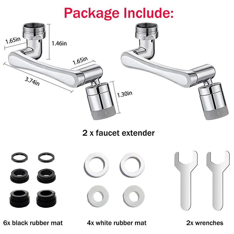 2 Chiếc Cho Bồn Rửa Nhà Tắm Nâng Cấp 1080°Đầu Vòi Sục Khí Thông Dụng Cho Nhà Bếp &amp; Nhà Tắm