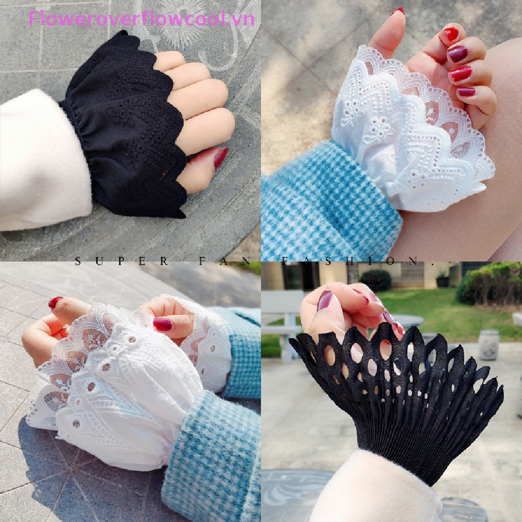 1 Cặp Ống Tay Áo Giả Hai Lớp Họa Tiết Hoa Thời Trang Xuân Thu