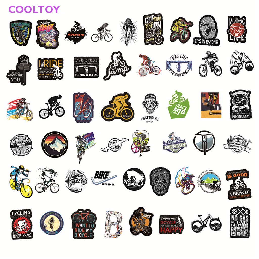 Cooltoy Set 50 Miếng Dán Trang Trí Xe Đạp Leo Núi / Du Lịch