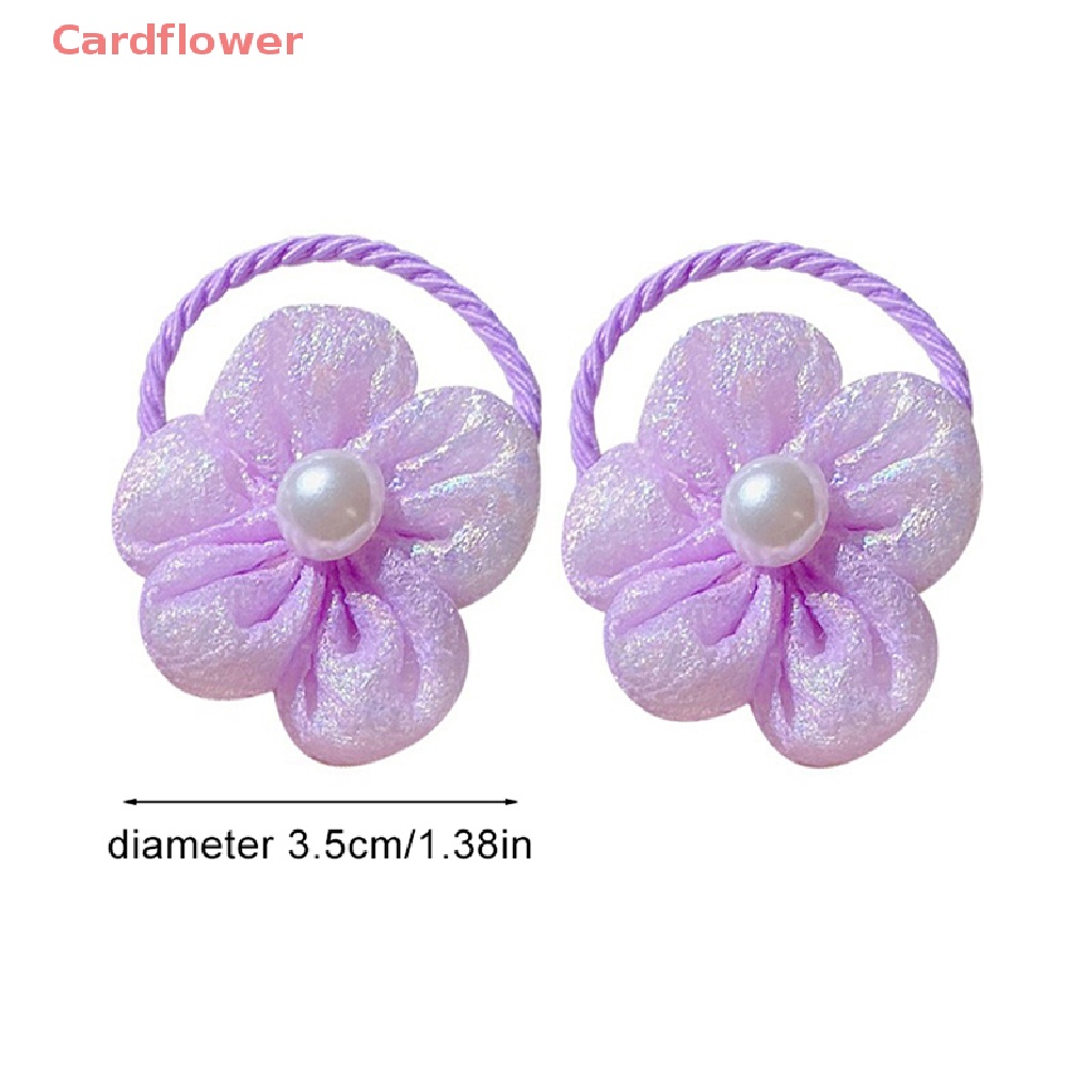 Bộ 2 Dây Cột Tóc Co Giãn In Họa Tiết Hoa Màu Kẹo Ngọt Dành Cho Nữ