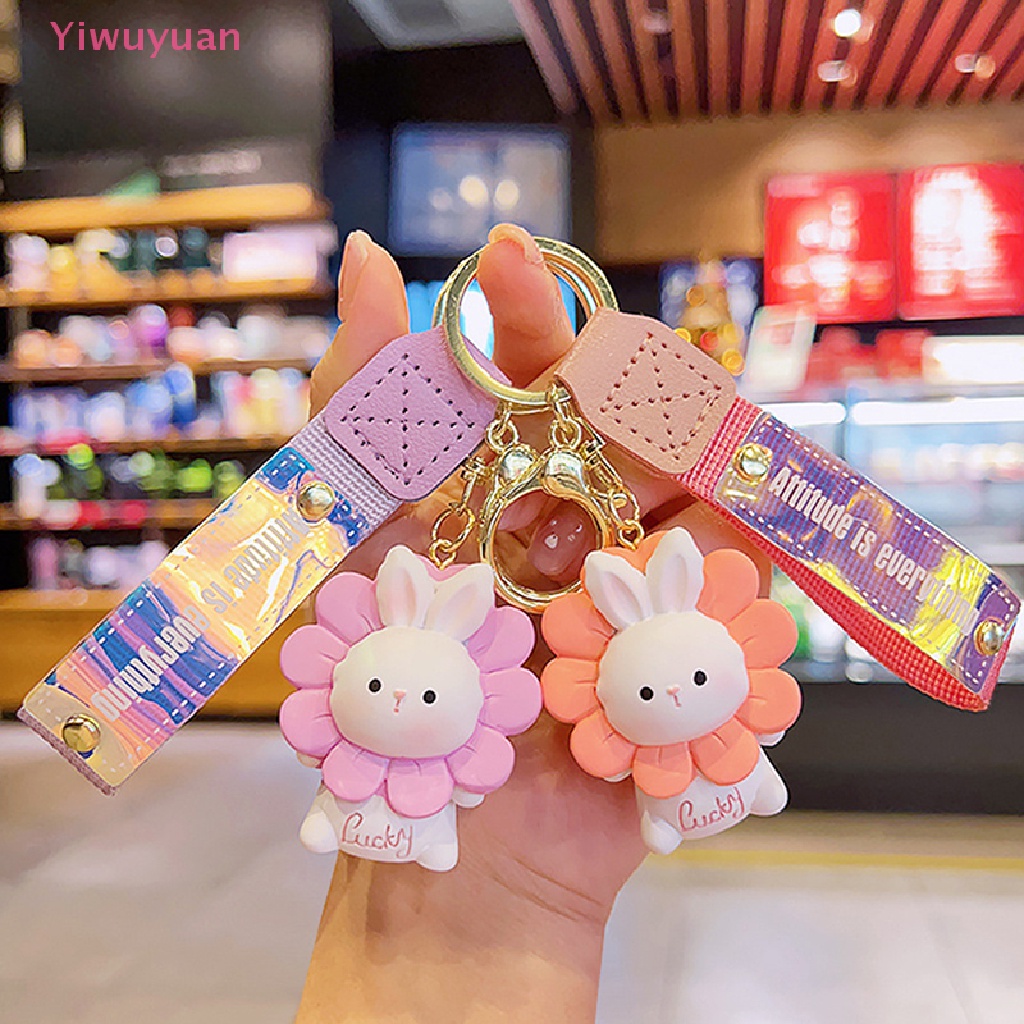 < Yiwuyuan > Mới Móc Khóa Hình Thỏ Hoa Hướng Dương Dễ Thương Thời Trang Dành Cho Cặp Đôi