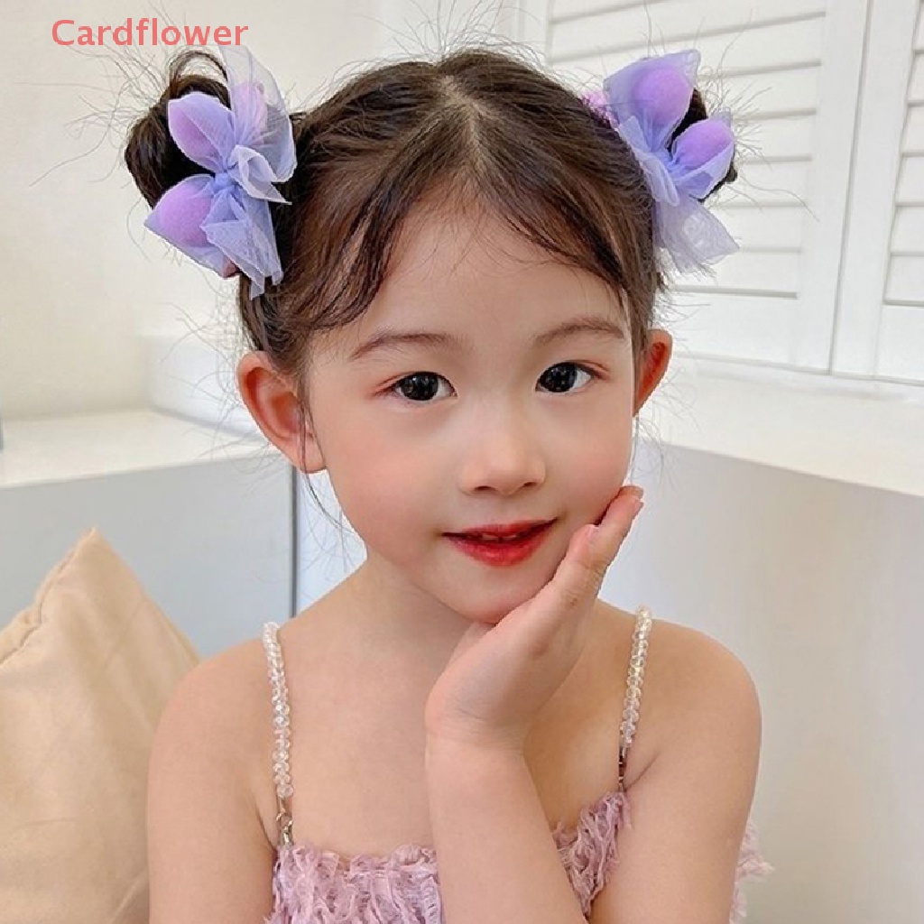 Dây Buộc Tóc Cao Su Organza Co Giãn Hình Nơ Màu Kẹo Ngọt Cho Bé Gái