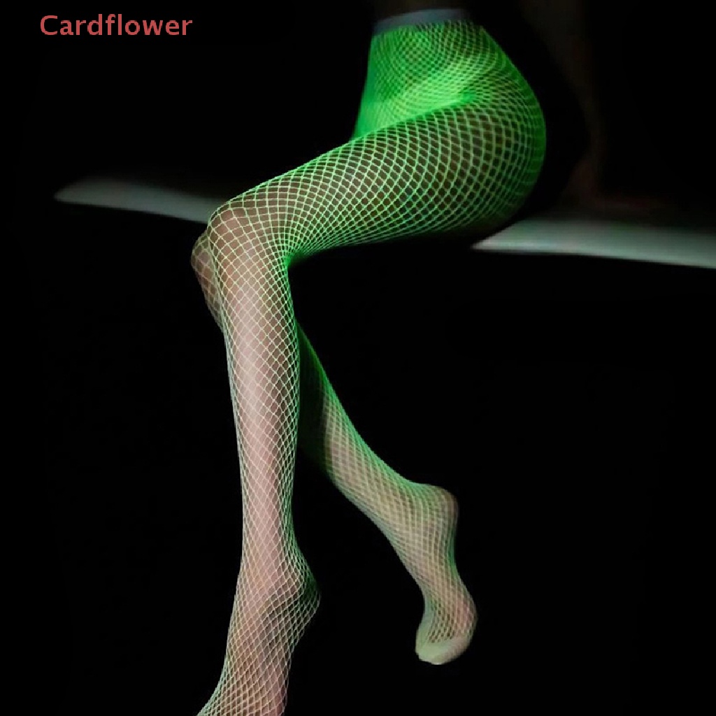 &lt; Cardflower &gt; Quần Tất Lưới Phát Quang Trong Bóng Tối Cạp Cao Dành Cho Nữ Mới