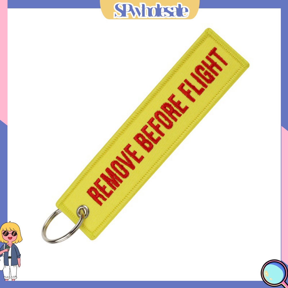 <SPwholesale> Móc Khóa Thêu Chữ REMOVE BEFORE FLIGHT Thời Trang Cá Tính