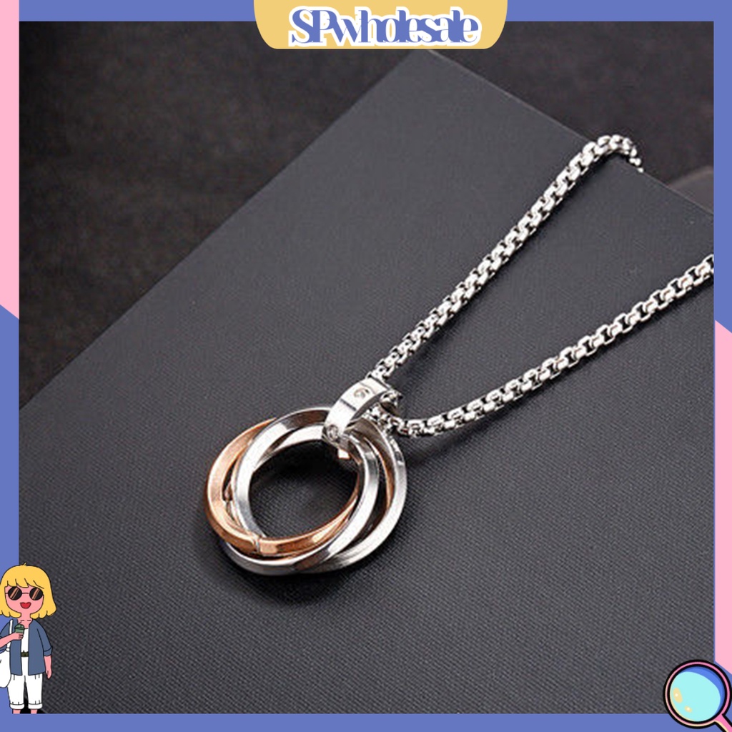 <SPwholesale> Vòng cổ Mặt Chữ O Đính Đá Thời Trang Cho Nam