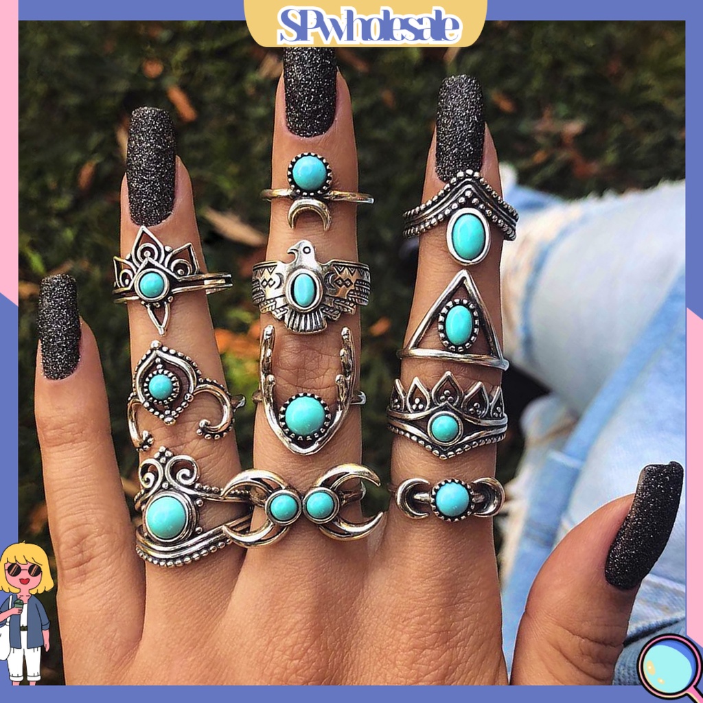 <SPwholesale> Set 11 / 13 / 15 Nhẫn Đeo Khớp Ngón Tay Phong Cách Bohemian