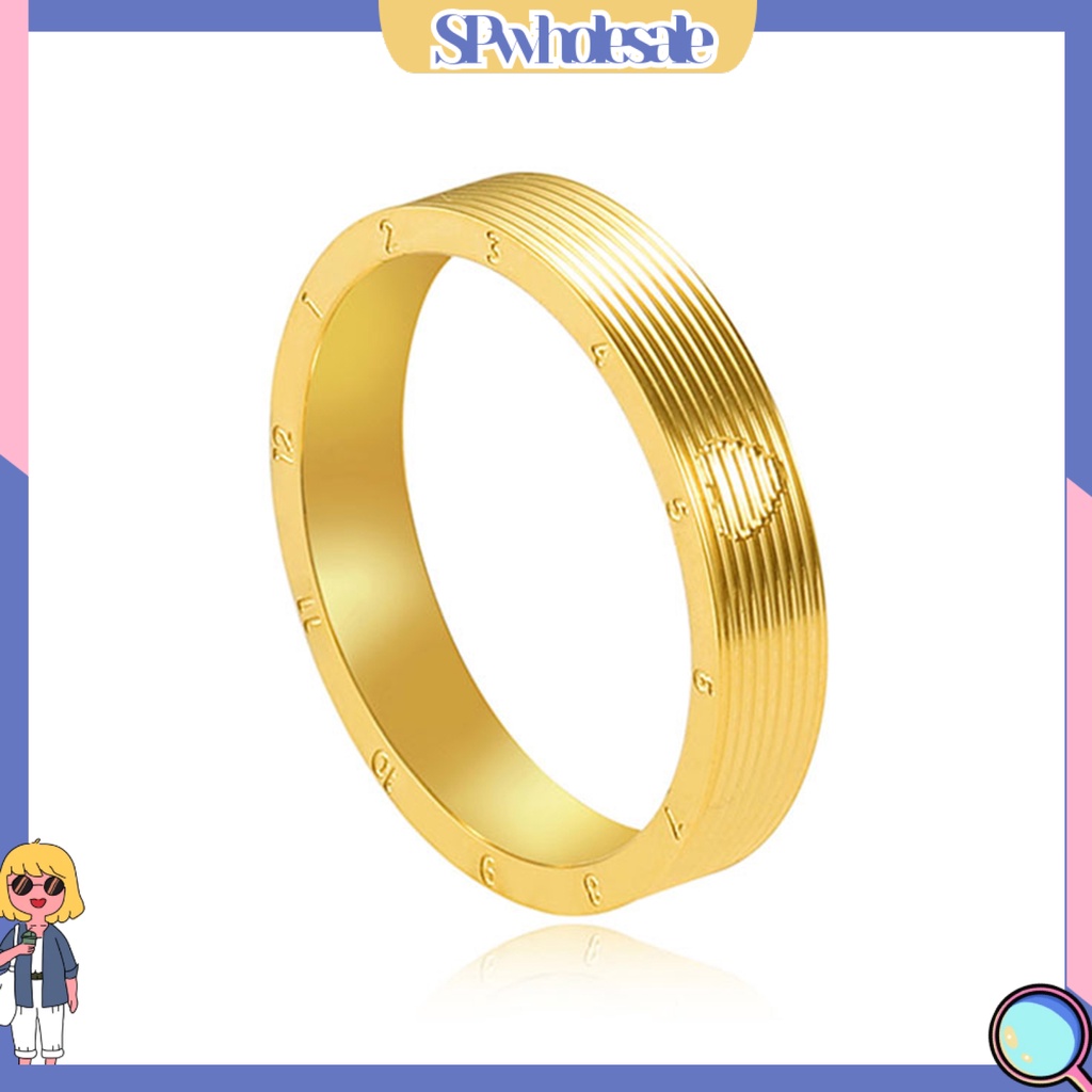 &lt;SPwholesale&gt; Nhẫn Đeo Ngón Tay Bằng Thép Titan Mạ Điện Không Gây Dị Ứng Trang Trí Mặt Mịn Màng