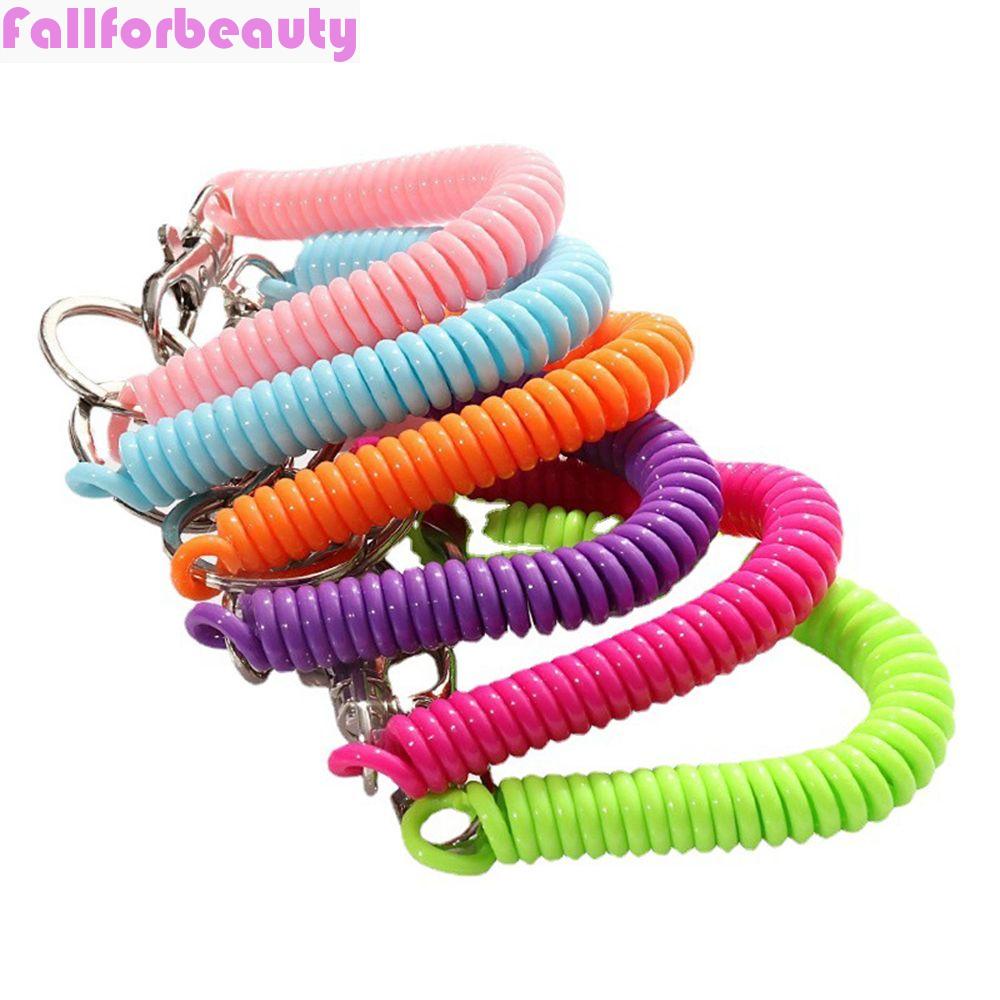 1 Móc Khóa Dây Xoắn Co Giãn 11cm Nhiều Màu Chống Thất Lạc