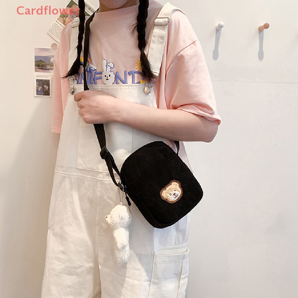 1 Túi Nhung Đeo Vai Đựng Điện Thoại Hình Gấu Cho Bé