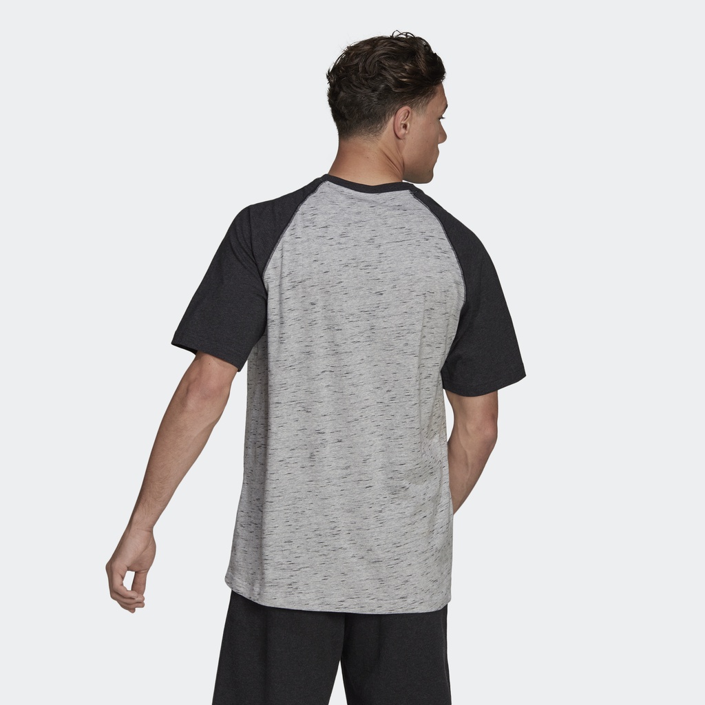 Adidas Phong cách sống Áo Thun Tay Raglan Mélange Essentials Nam Xám HE1796