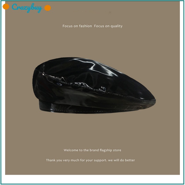 Cr Mũ Beret Da Pu Chống Nắng Thoáng Khí Phong Cách Retro Thời Trang Cho Nữ