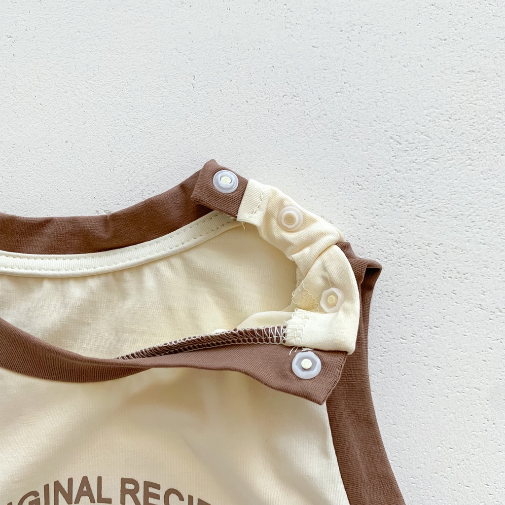 Bộ Áo Liền Quần Sát Nách In Hoạt Hình Gấu Dễ Thương Thời Trang Mùa Hè Cho Bé Từ 0-2