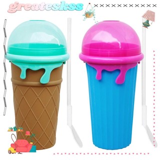 GREATESKSS Smoothies Cup Silicone Homemade Water Bottle Ice Cream Slushy Maker Beker Quick-Frozen Smoothie Sand Cup Slushy Maker Squeeze Cup