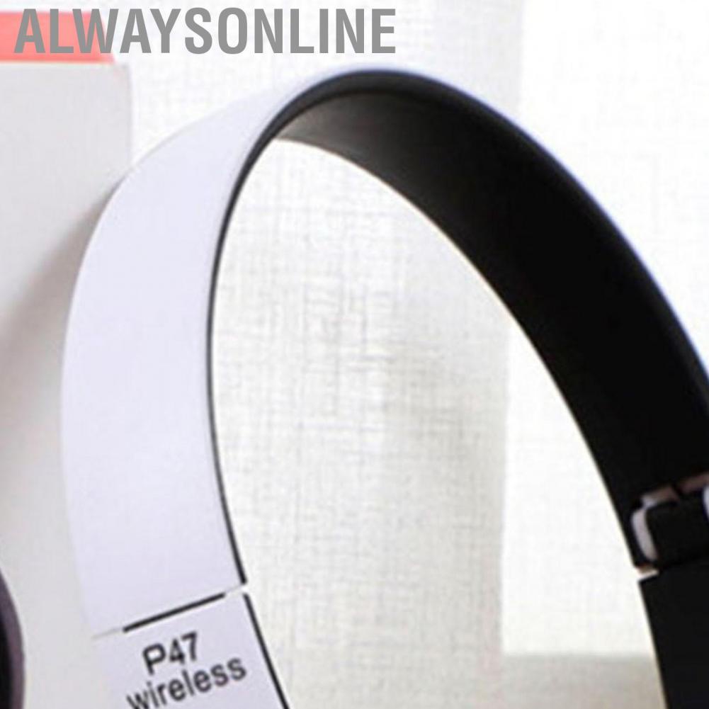 Alwaysonline Headset  P47 Sports Headphones Noise Reduction Foldable Multifunction for Travel Home
