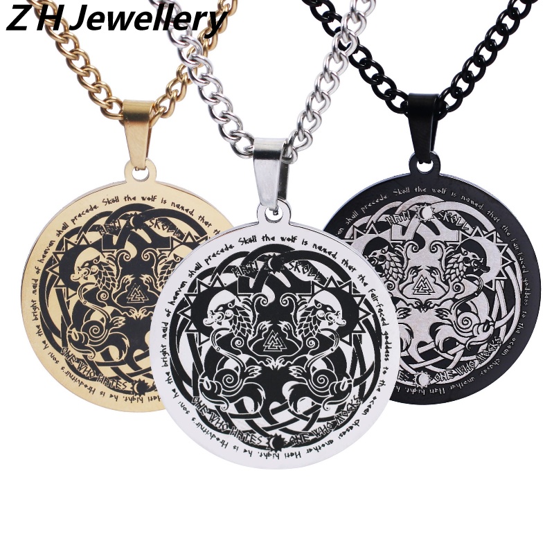 Z Vòng cổ Bằng Thép Titan Không Gỉ Phong Cách Viking Celtic Thời Trang Dành Cho Nam