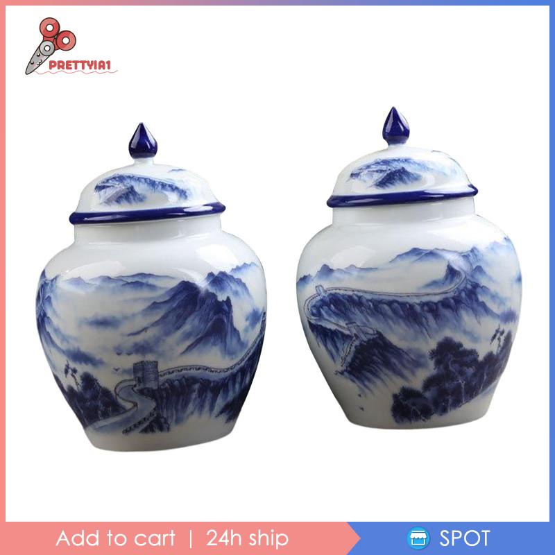 [Prettyia1] Lọ Gốm Đựng Hoa Gừng Phong Cách Trung Hoa Cổ Điển