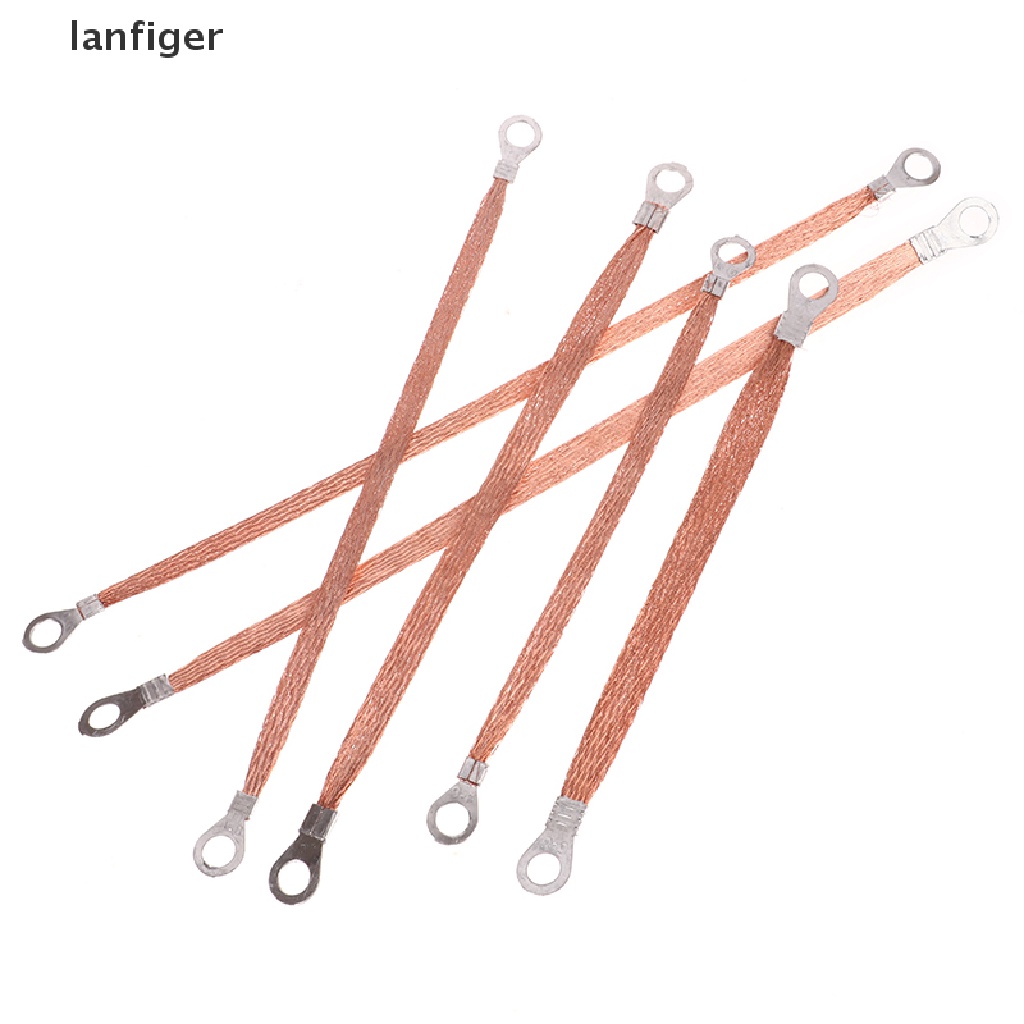 Set 10 Dây Cáp Nối Đất Hình Vuông 4 / 6 Bằng Đồng Thau Mềm Mại Kích Thước 8mm EN