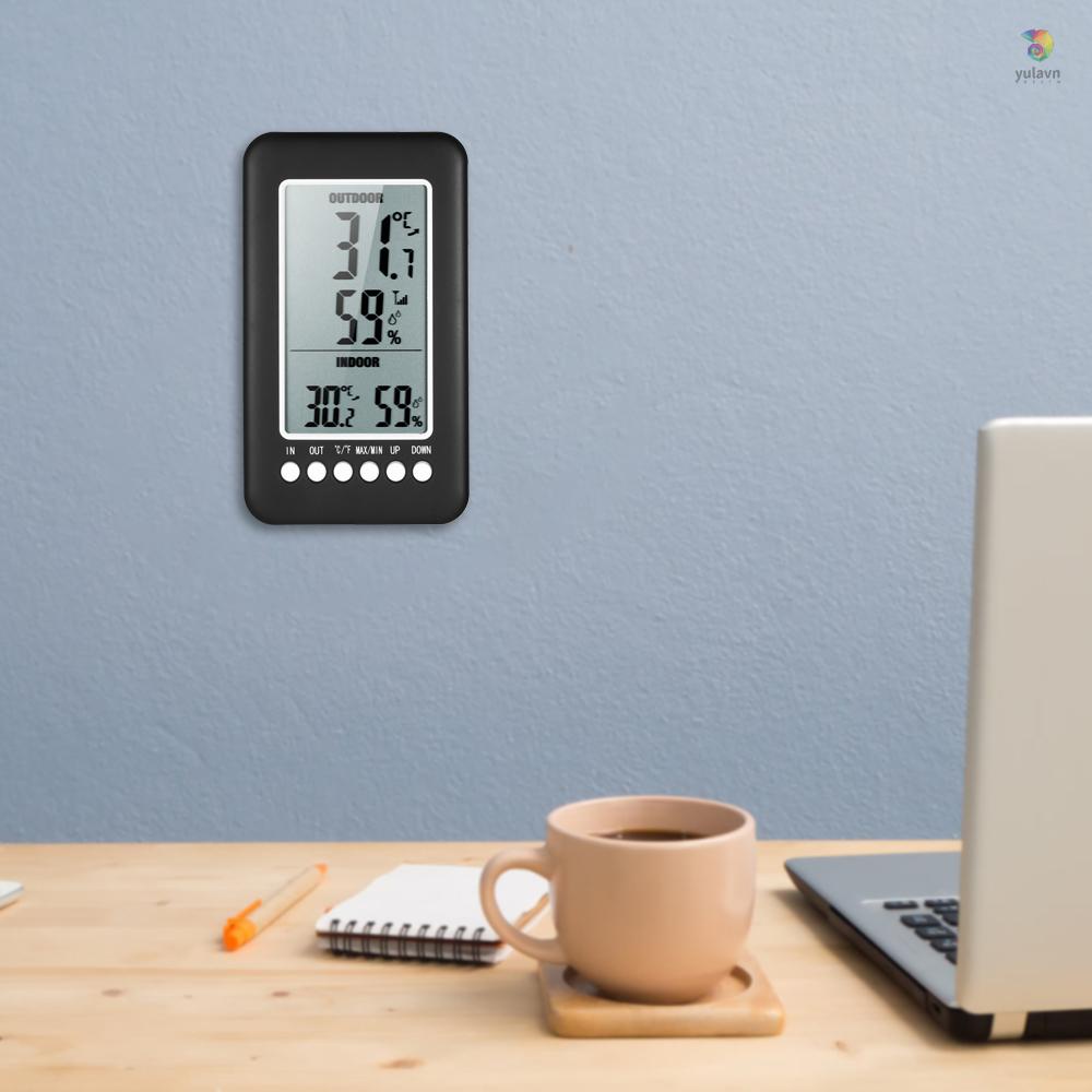 Nhiệt Kế Điện Tử Không Dây Màn Hình LCD Kỹ Thuật Số Dành Cho Đo Nhiệt Độ Trong Nhà / Ngoài Trời °C/°F Đồng Hồ Đo Nhiệt Độ Và Độ Ẩm Max Min Chuyên Dụng