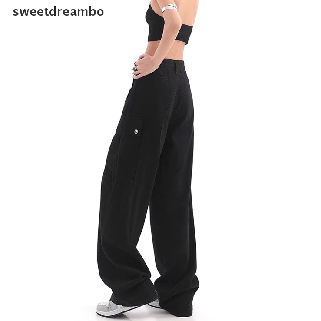 Quần baggy Ống Rộng Lưng Cao Phong Cách hip hop Đường Phố harajuku Thời Trang Mùa Hè 2023 Cho Nữ