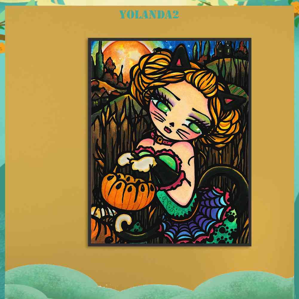 Tranh Đính Đá Kim Cương Toàn Bộ 5D DIY Hình Vẽ Cô Gái Trang Trí Nhà Cửa