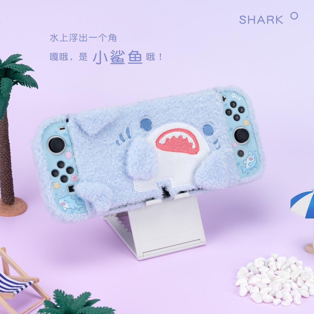Ốp Bảo Vệ Máy Chơi Game Nintendo Switch Hình Cá Mập Nhồi Bông Dễ Thương
