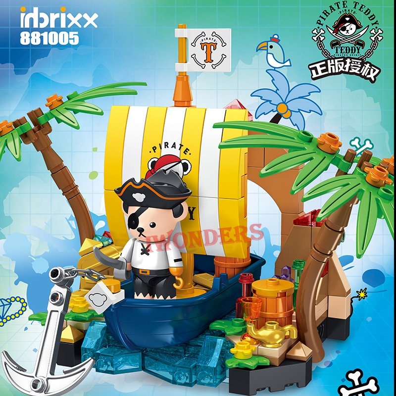 Mô Hình Đồ Chơi Tàu Cướp Biển Gấu Teddy Đa Phong Cảnh Sáng Tạo