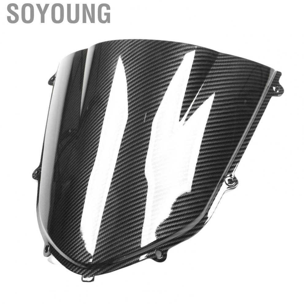 Soyoung Motorcycle Front Fairing Windscreen  Carbon Fiber Style Perfect Fit Universal Windshield Long Service Life Windproof Solid Flexible for