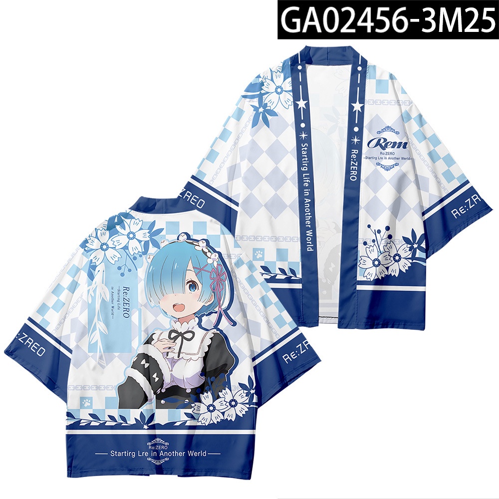 Áo Khoác Kimono Hóa Trang Emilia Rem Ram Anime Re: Zero Kara Hajimeru Isekai Seikatsu