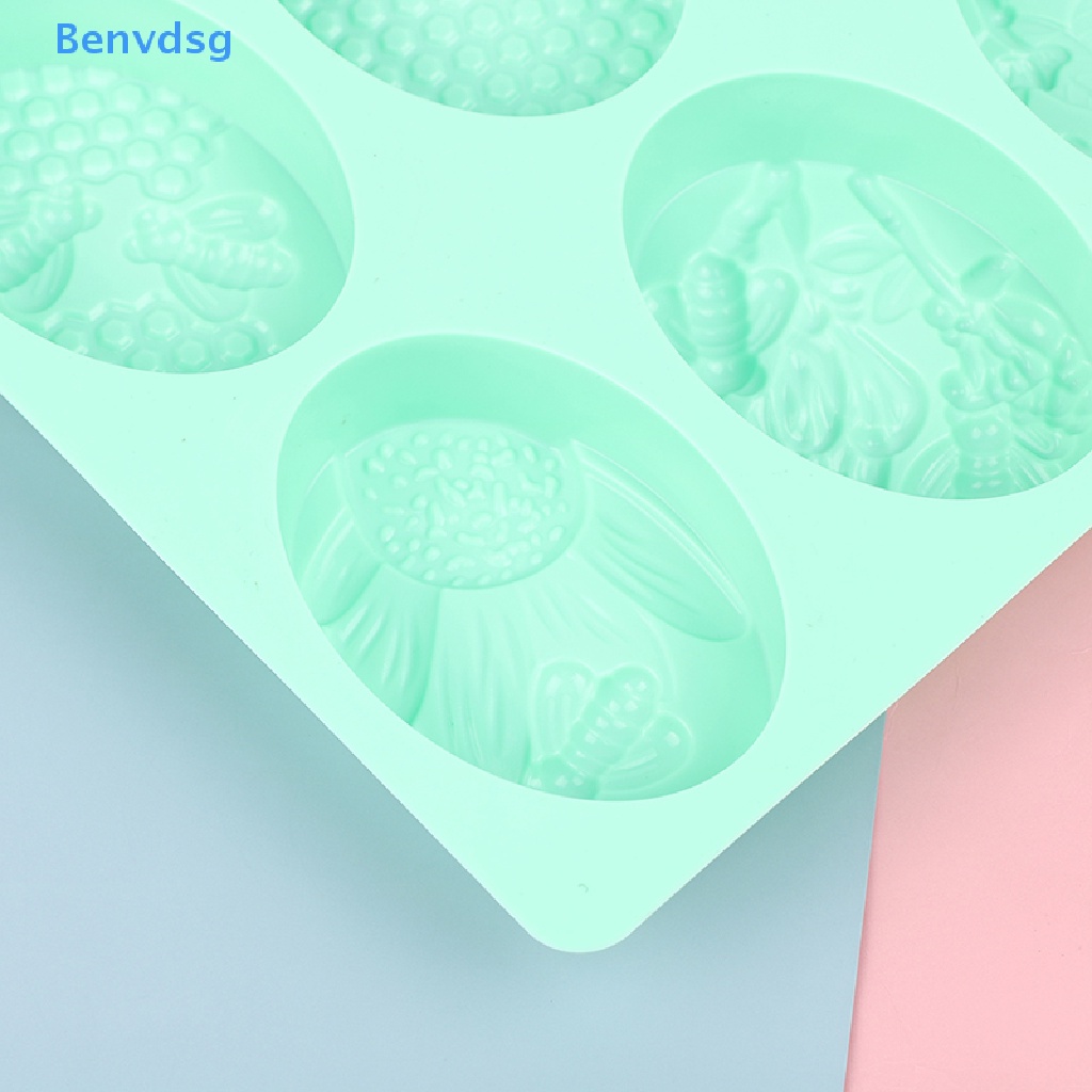 1 Khuôn Làm Bánh / Xà Phòng Handmade 6 Ô Hình Oval Bằng Silicone