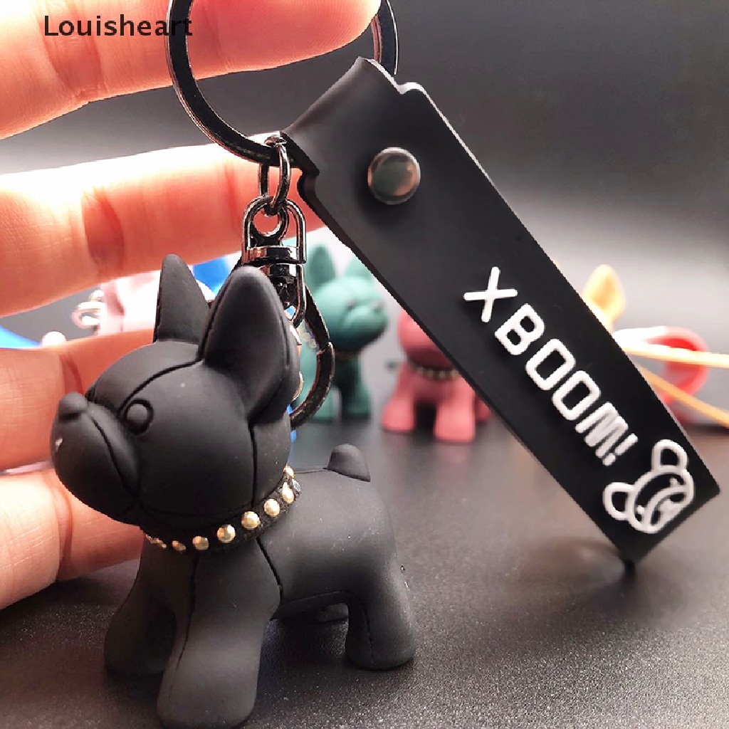 Louisheart Móc Khóa Da Hình Chú Chó Bull Phong Cách Punk Pháp Thời Trang Cho Nam / Nữ TFG