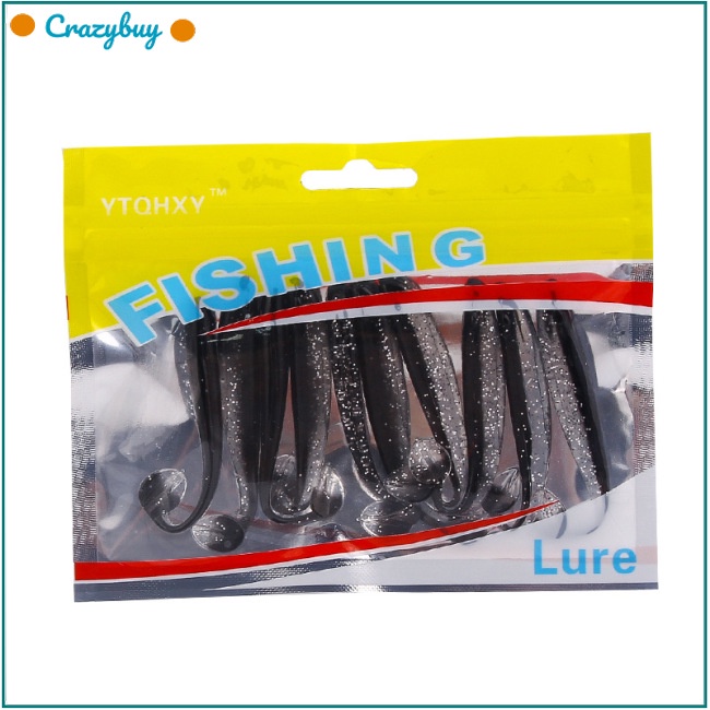 Cr Set 10 Mồi Câu Cá Mềm Mại Hình Chữ T 5.5cm / 1.6g Hai Màu Tiện Dụng