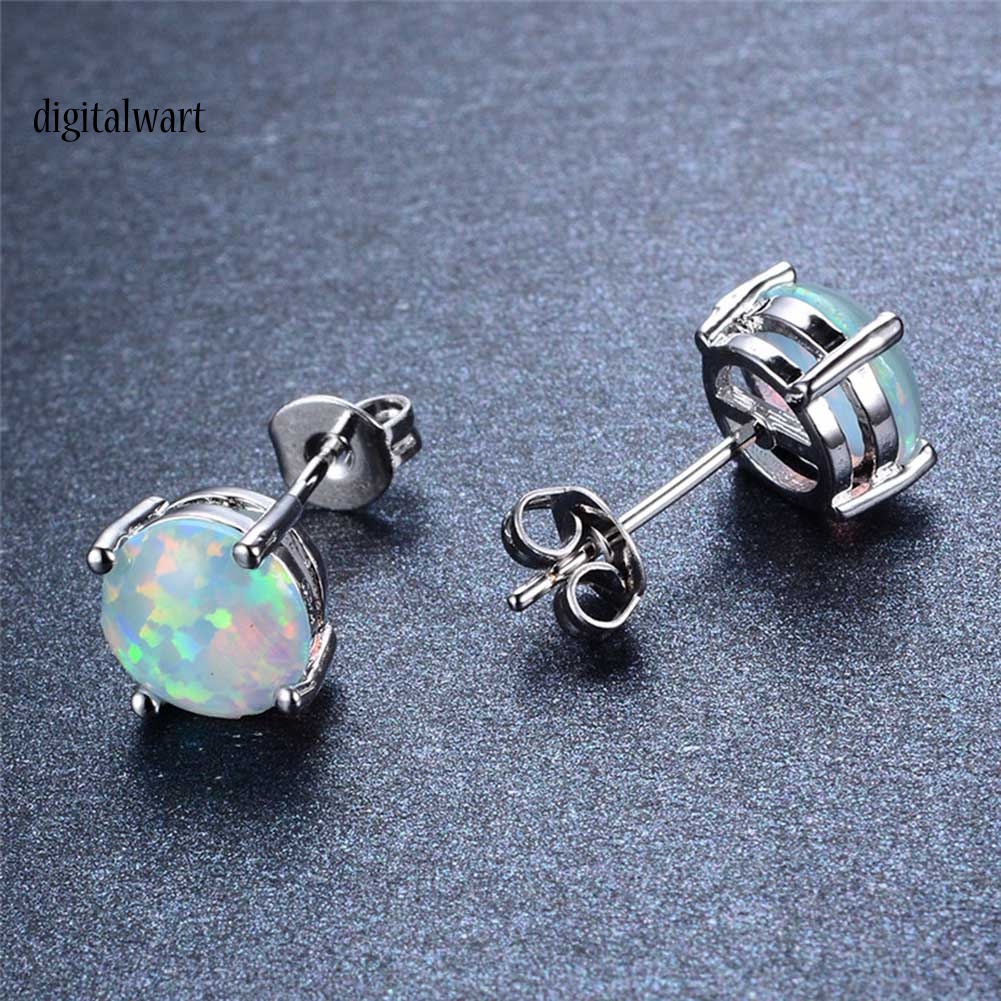 Kỹ Thuật Số| Khuyên Tai Đính Đá Opal Giả Thời Trang Thanh Lịch Dành Cho Nữ