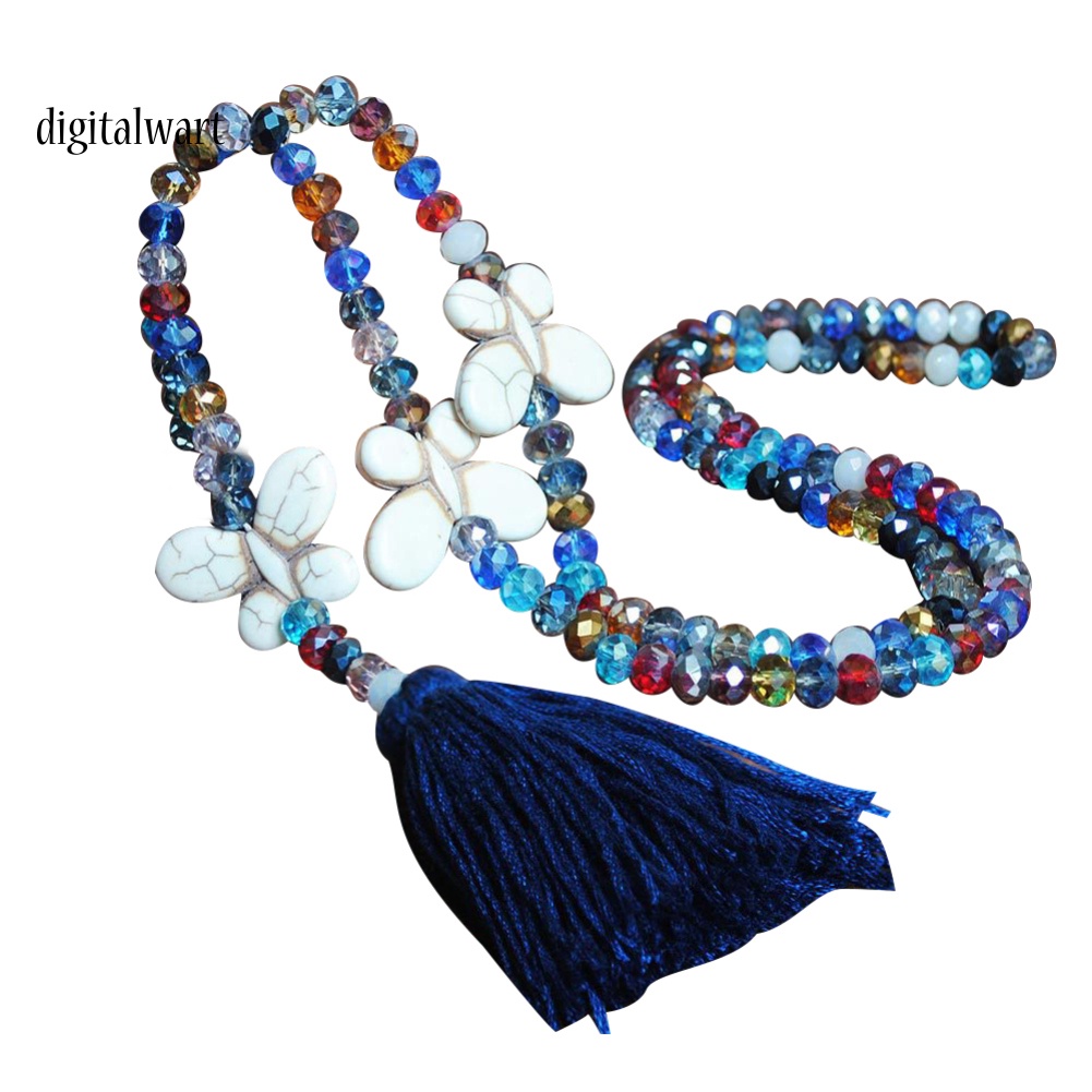 Kỹ Thuật Số| Vòng cổ HợP Kim DạNg Tua Rua HìNh BướM ĐíNh Đá NhiềU MàU