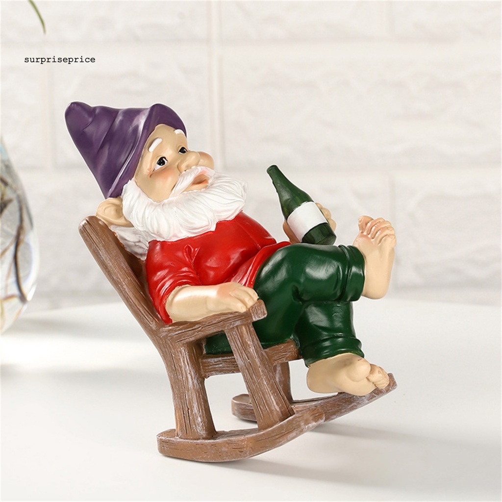 Mô Hình Tượng Gnome Nghệ Thuật Bằng Nhựa Resin Chống Chống Thời Tiết Trang Trí Sân Vườn