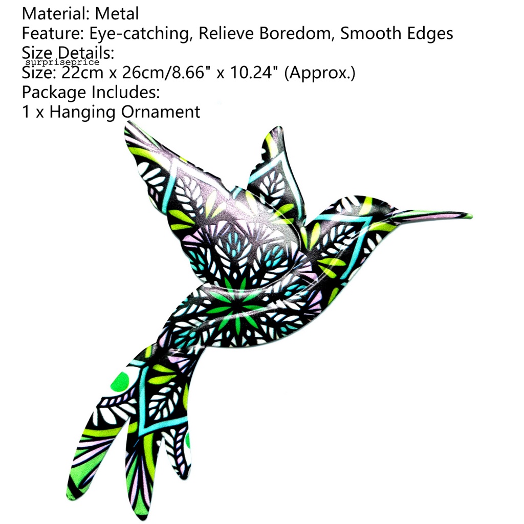 Phụ Kiện Treo Trang Trí Bằng Kim Loại Khắc Hình Chim Ruồi Trong Suốt