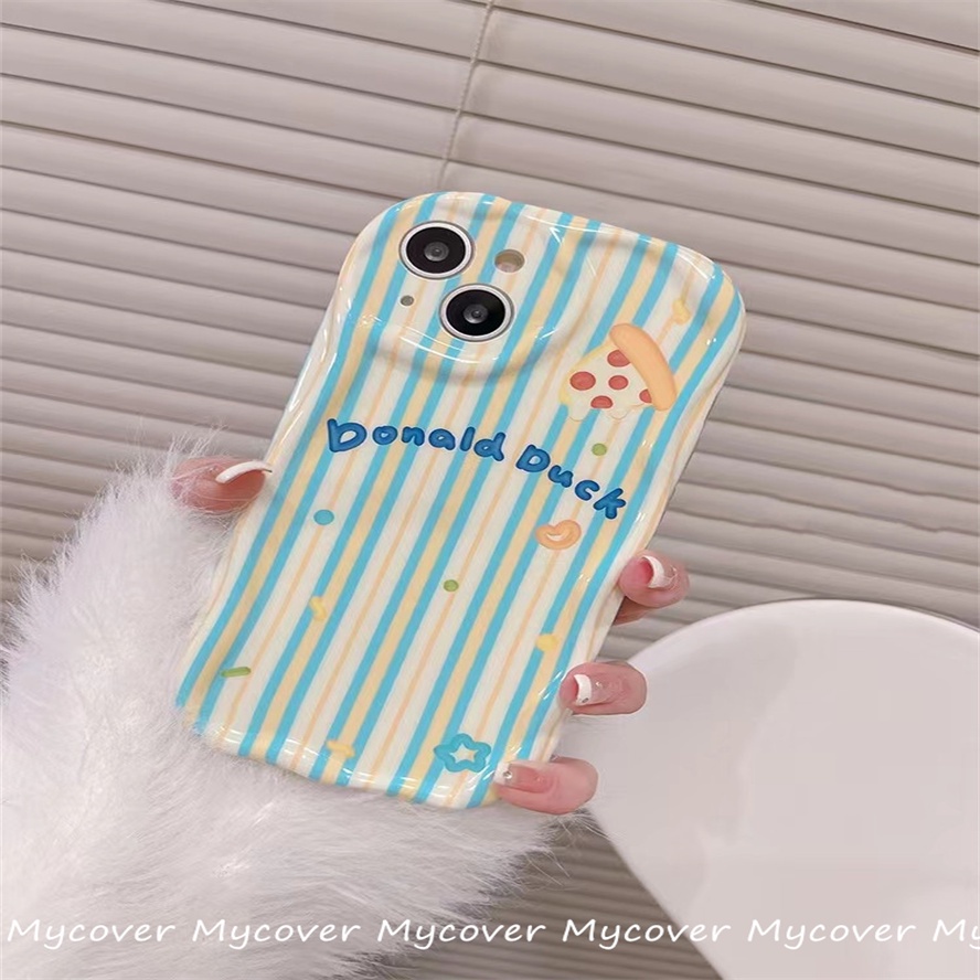 Ốp Điện Thoại Silicon Mềm Họa Tiết Pizza Sọc Nhiều Màu Cho iPhone 14 13 12 11 Pro Max X XR Xs Max 6 7 8 Plus