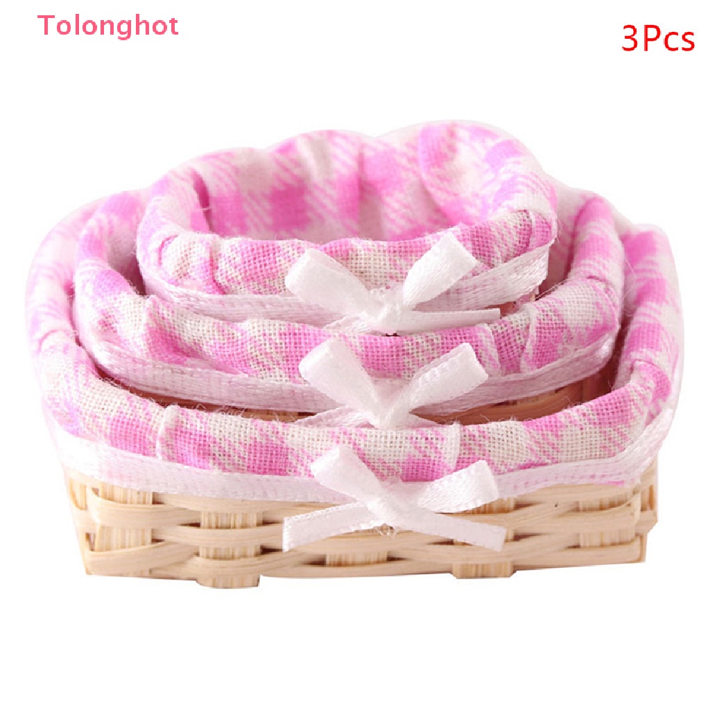 1 Set Giỏ Đựng Thức Ăn Trái Cây / Rau Củ Mini 1: 12 Trang Trí Nhà Búp Bê