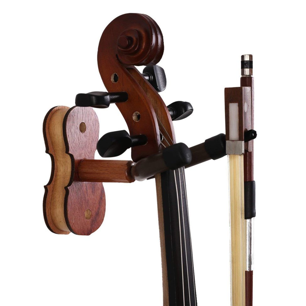Practical Wall Mounted Violin Fiddle Viola Hanger Hook Wood Base Violin Hanger