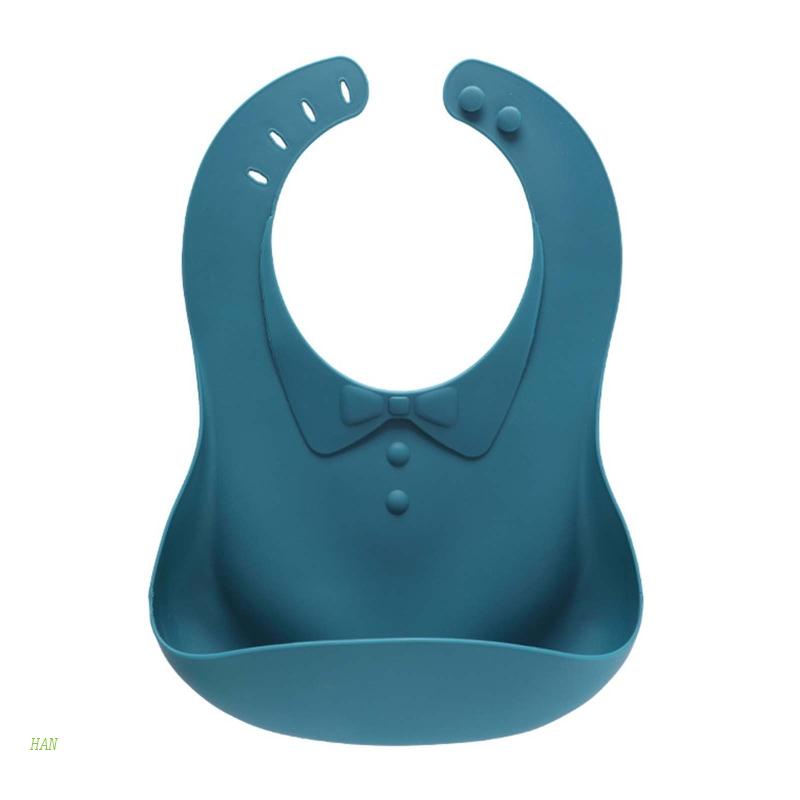 Yếm Ăn Silicone Chống Thấm Nước Màu Trơn Tiện Dụng Cho Bé